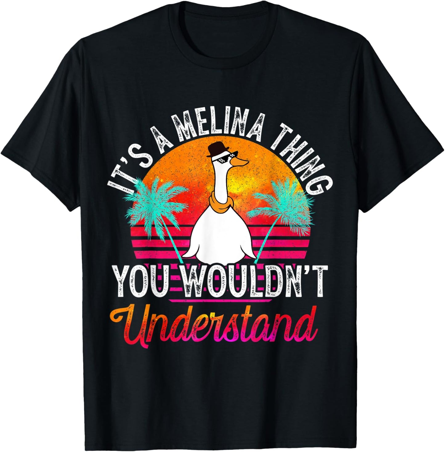 It's A Melina Thing You Wouldn't Understand Funny Melina T-Shirt - T-Shirt | Black