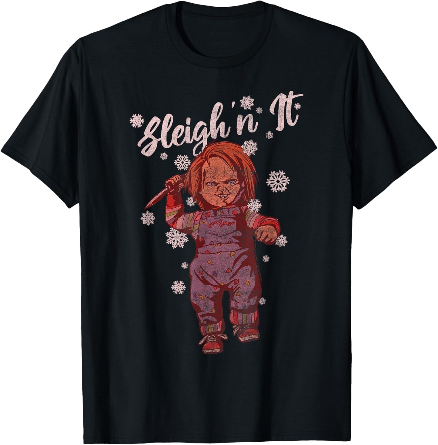 Chucky Christmas Sleigh N It T-Shirt - T-Shirt | Black