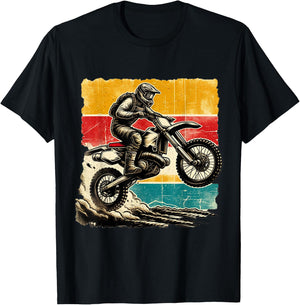 Vintage Motocross Stunt Dirt Bike Racing MX Enduro Off-Road T-Shirt - T-Shirt | Black