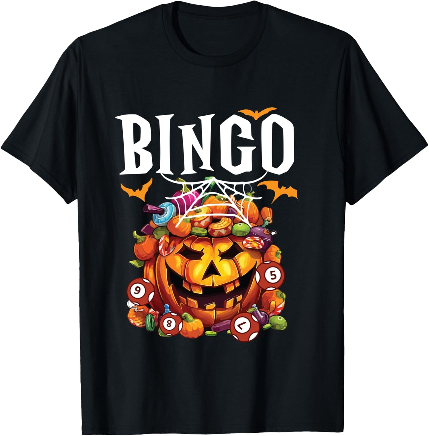 Bingo Halloween Trick Or Treat Bingo Player Bingo Caller T-Shirt - T-Shirt | Black
