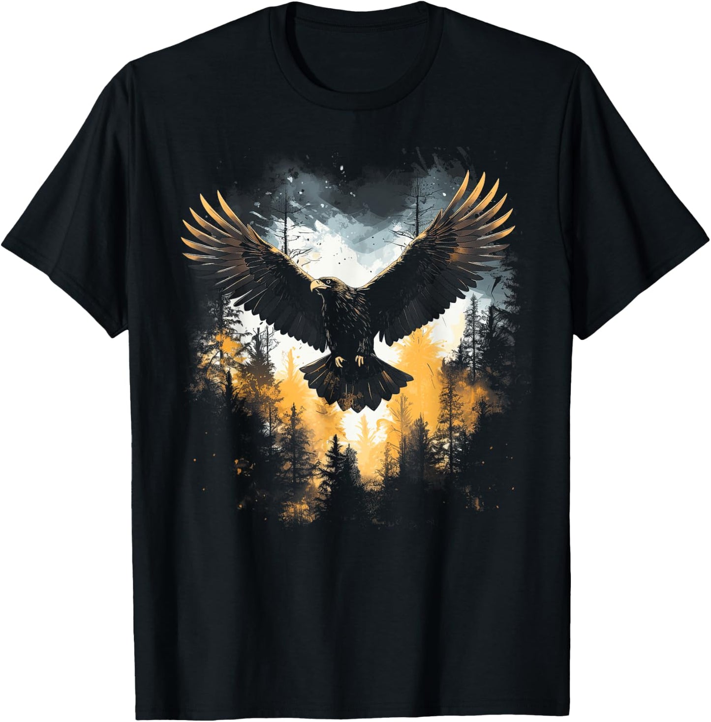 Eagle Forest Animal Wildlife T-Shirt - T-Shirt | Black