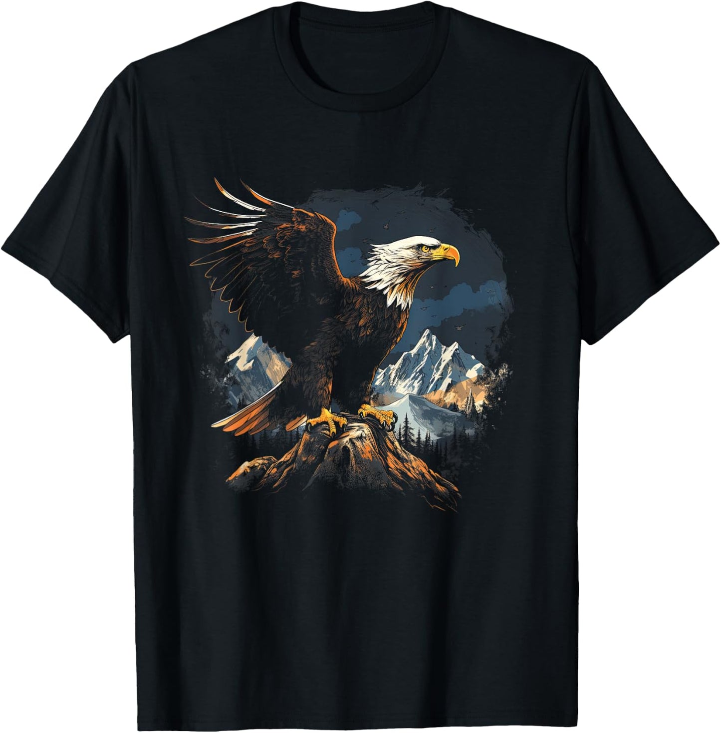 Majestic Breathtaking landscape Bird T-Shirt - T-Shirt | Black