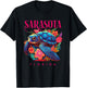 Sarasota Florida Floral Beach Turtle Souvenir T-Shirt - T-Shirt | Black