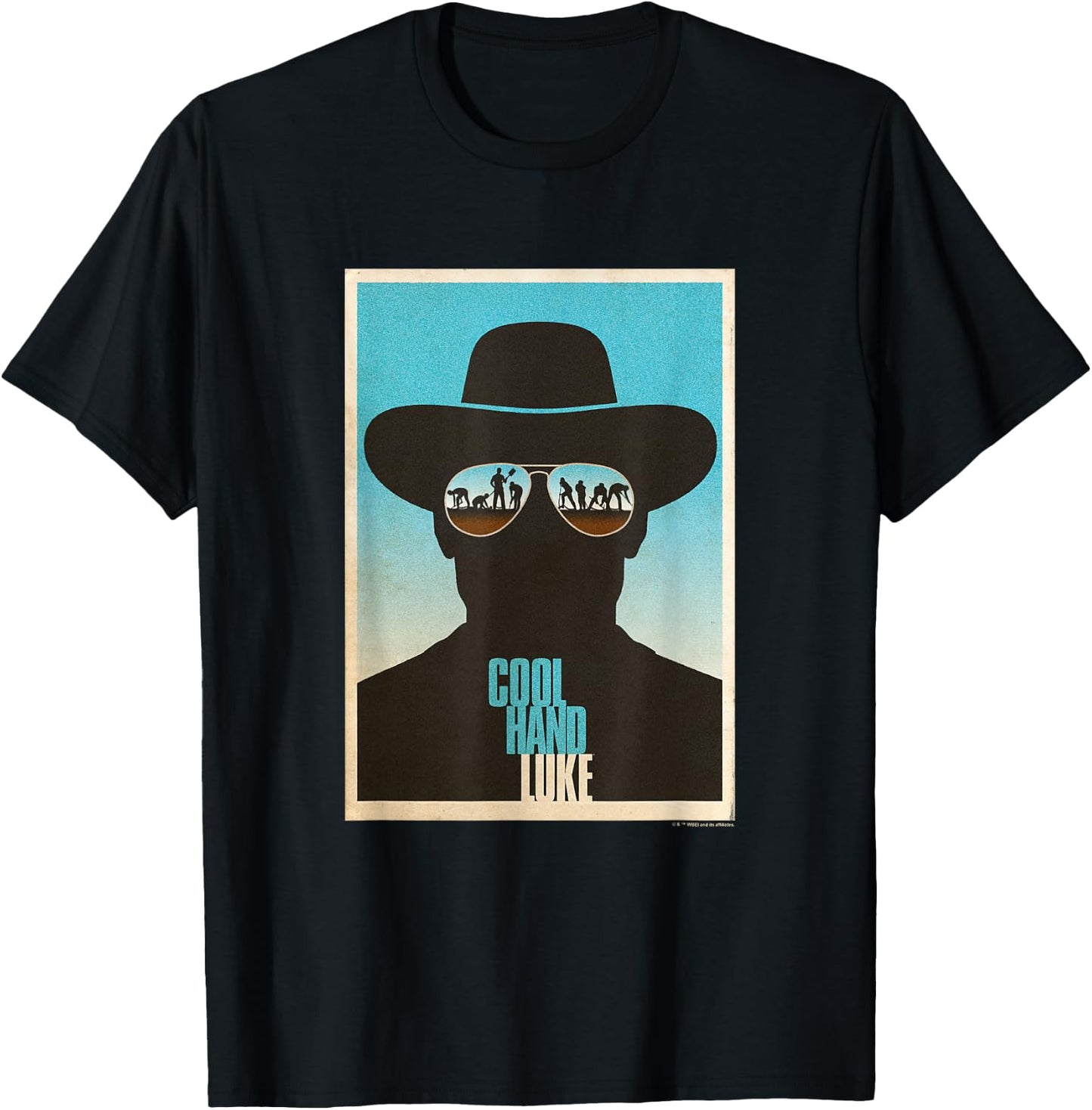 WB100 Cool Hand Luke Prison Life Aviator's Silhouette T-Shirt - T-Shirt | Black