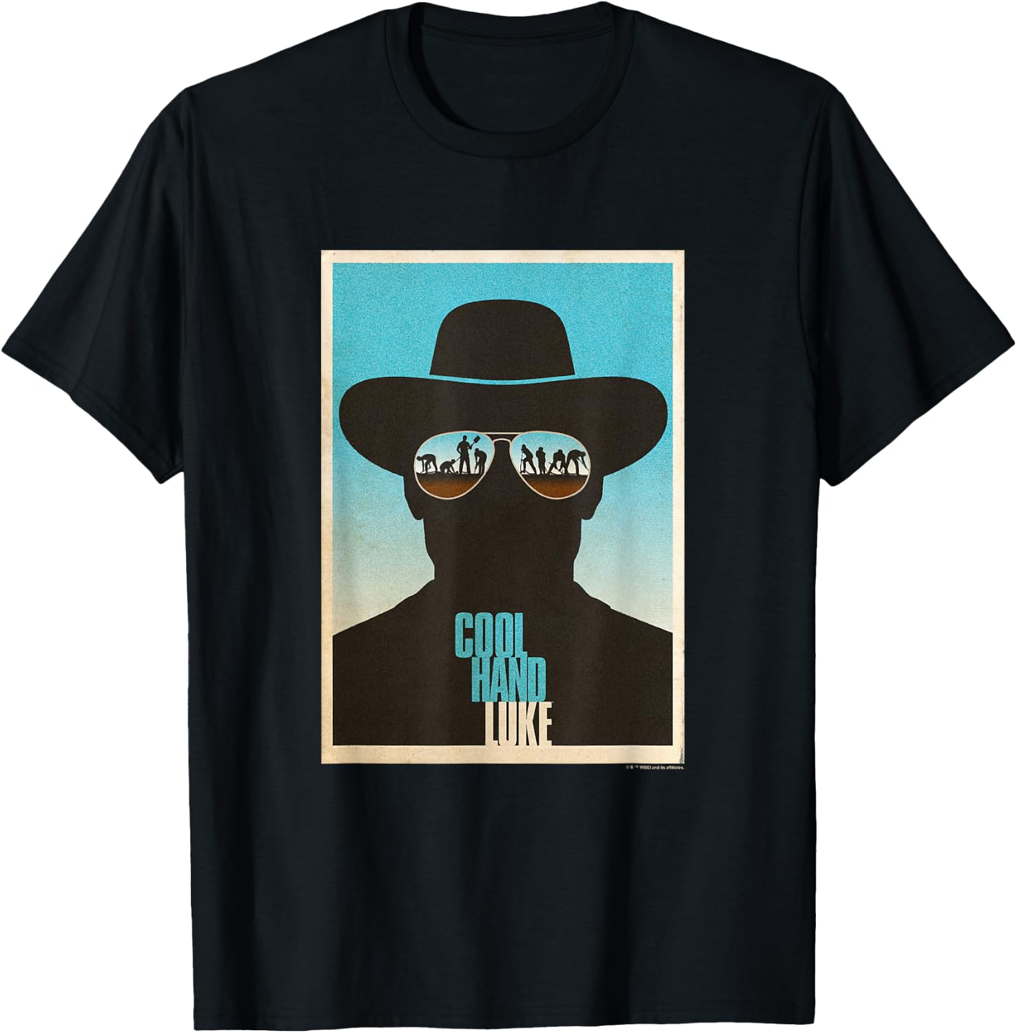 WB100 Cool Hand Luke Prison Life Aviator's Silhouette T-Shirt - T-Shirt | Black