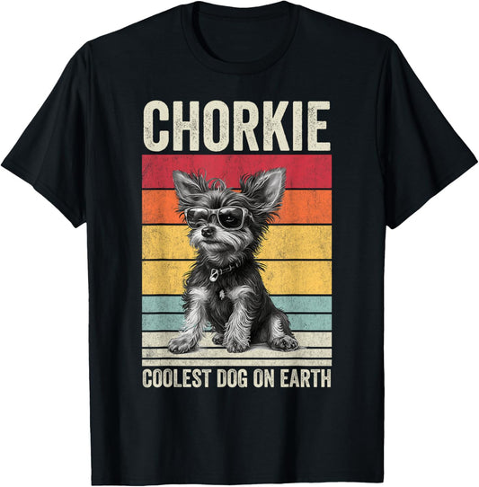 Chorkie Coolest Dog On Earth, Vintage Chorkie T-Shirt - T-Shirt | Black