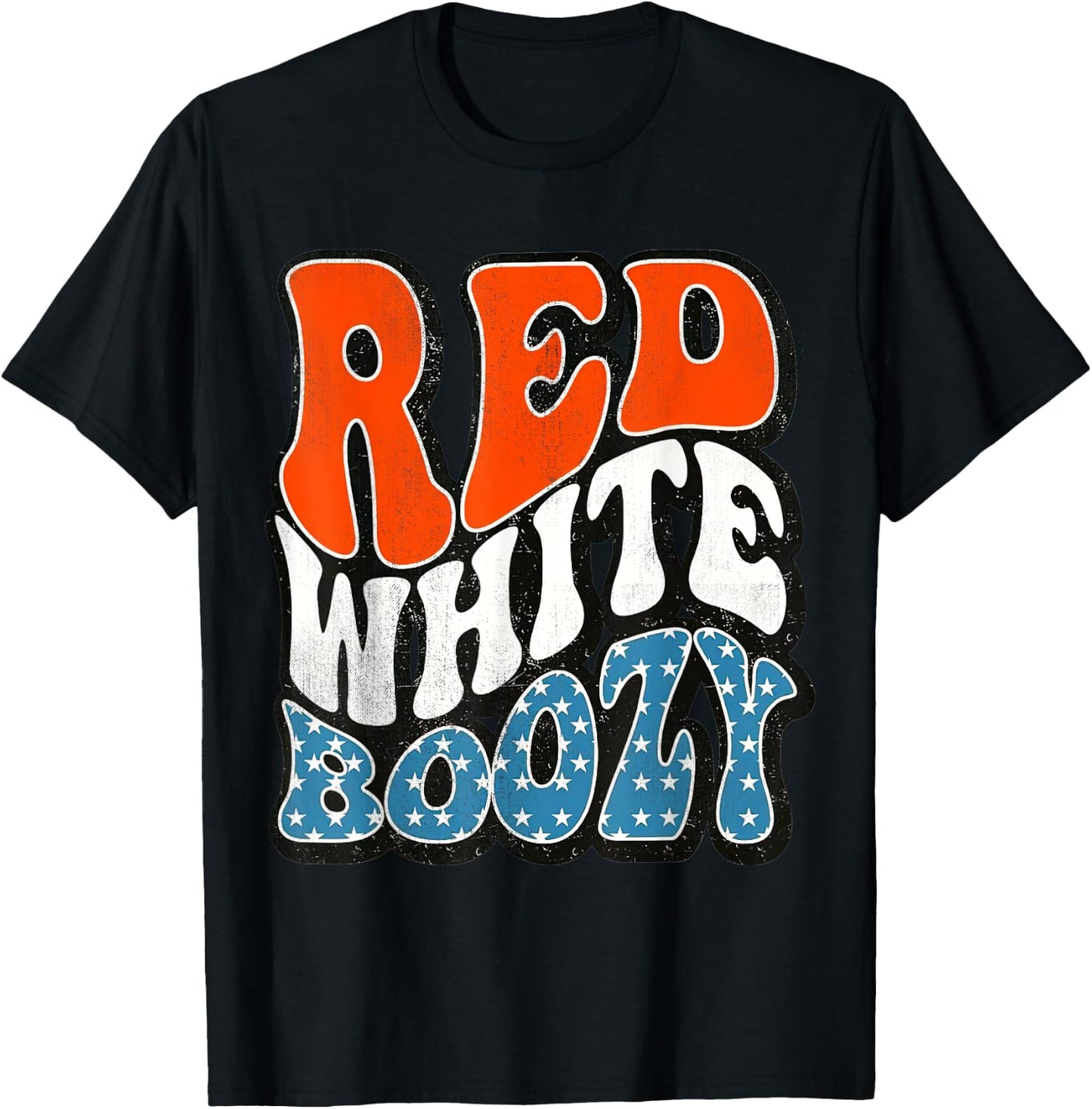 Red White & Boozy Retro, 4th Of July, Patriotic Men T-Shirt - T-Shirt | Black