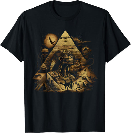 Ancient Egyptian Pyramids Aliens Space UFO Science T-Shirt - T-Shirt | Black