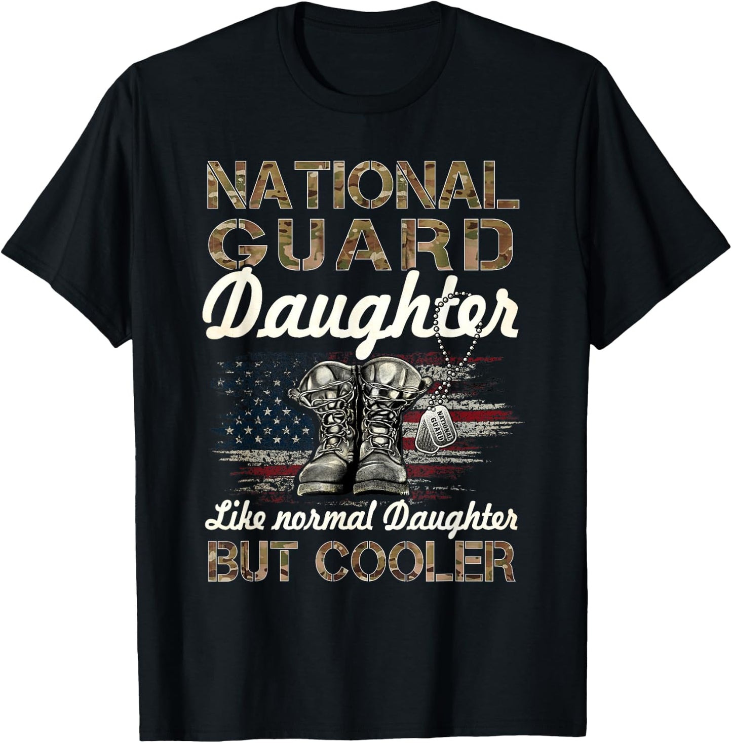 National Guard Daughter Proud Daughter Military Matching T-Shirt - T-Shirt | Black