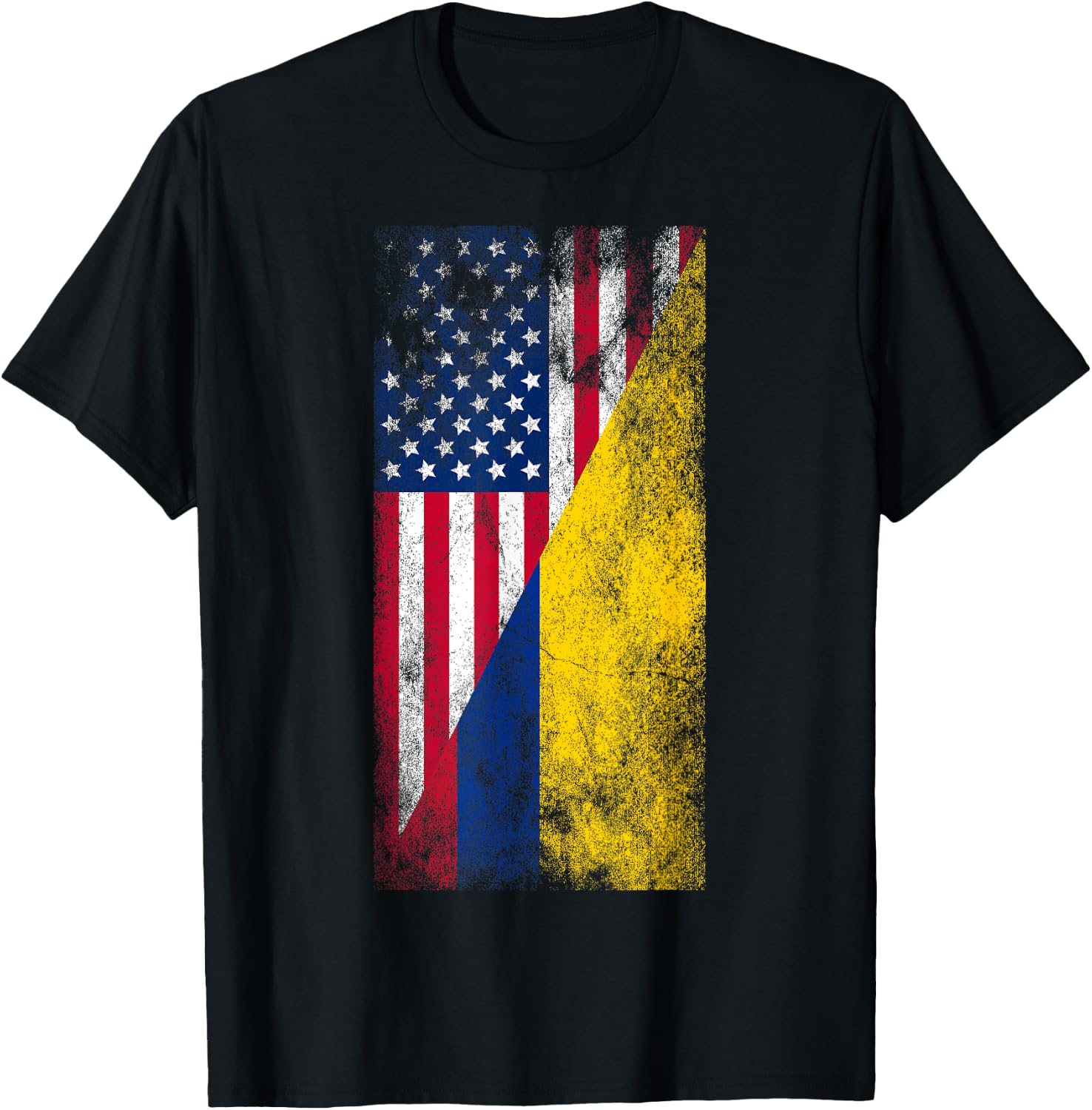 USA & Colombia Flags - United States of America, Colombian T-Shirt - T-Shirt | Black