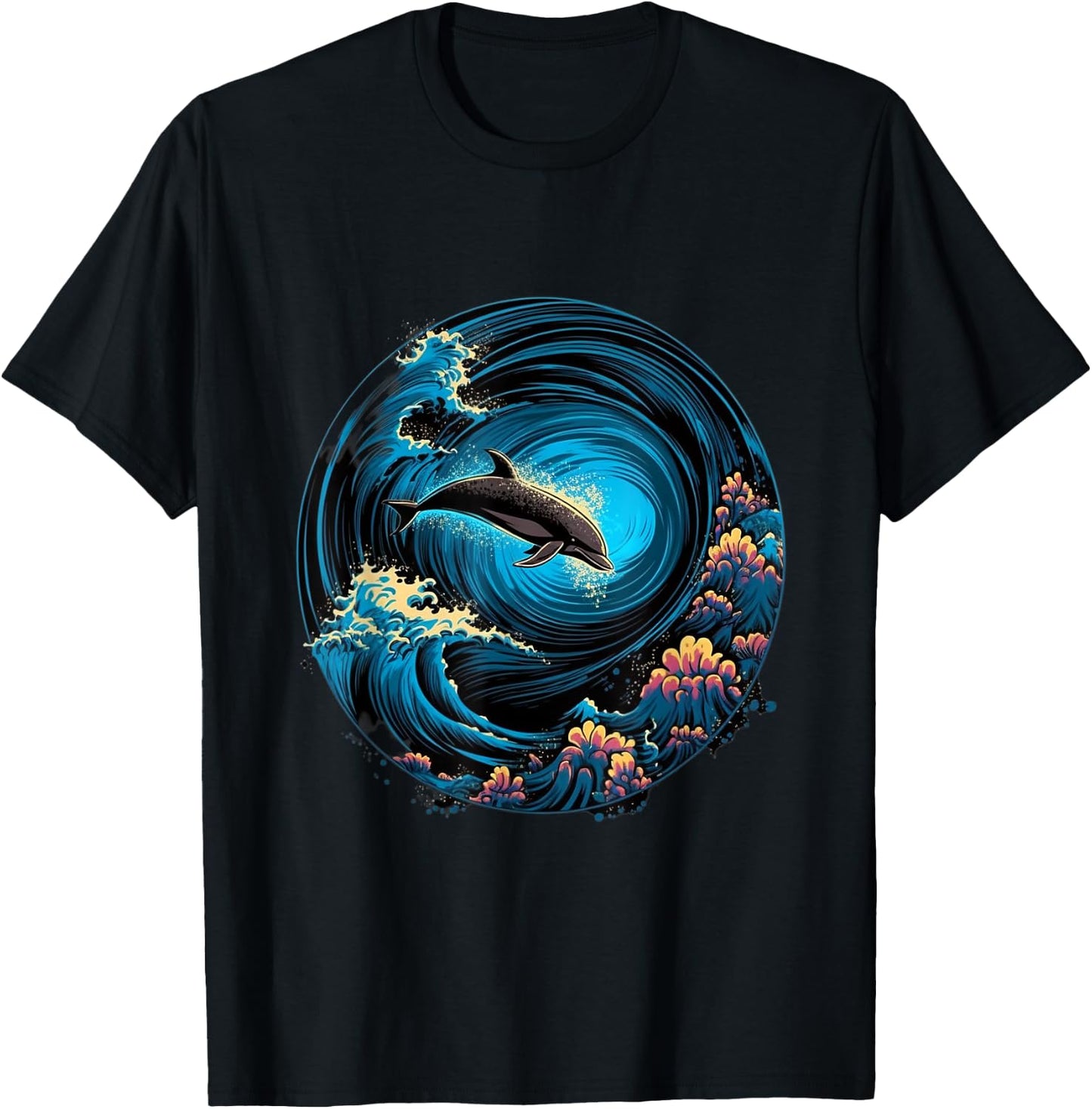 AquaMuse: The Ocean's Delight T-Shirt - T-Shirt | Black