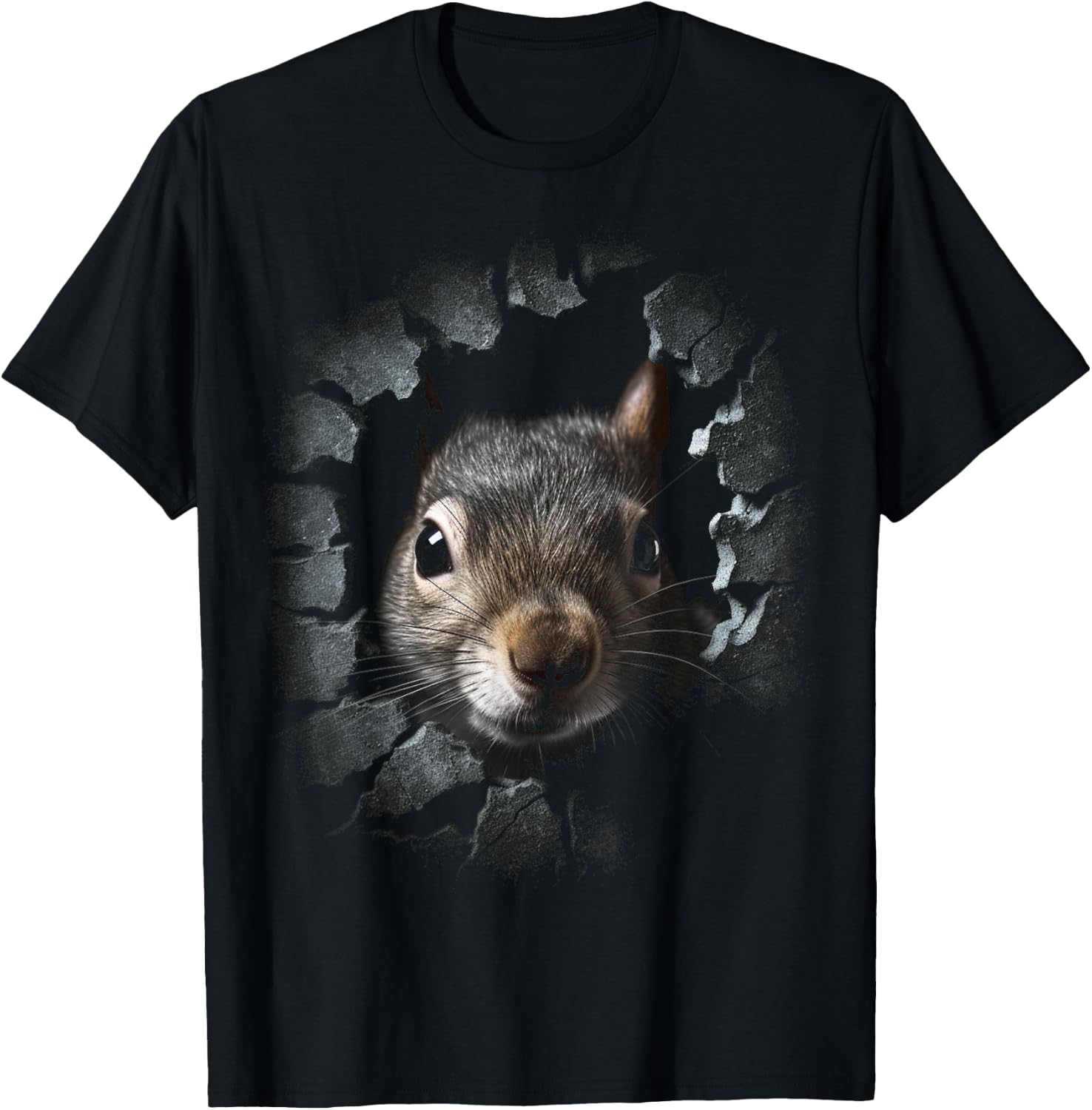Squirrel Art - Wall Animal Squirrel T-Shirt - T-Shirt | Black