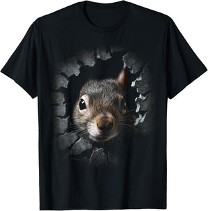 Squirrel Art - Wall Animal Squirrel T-Shirt - T-Shirt | Black
