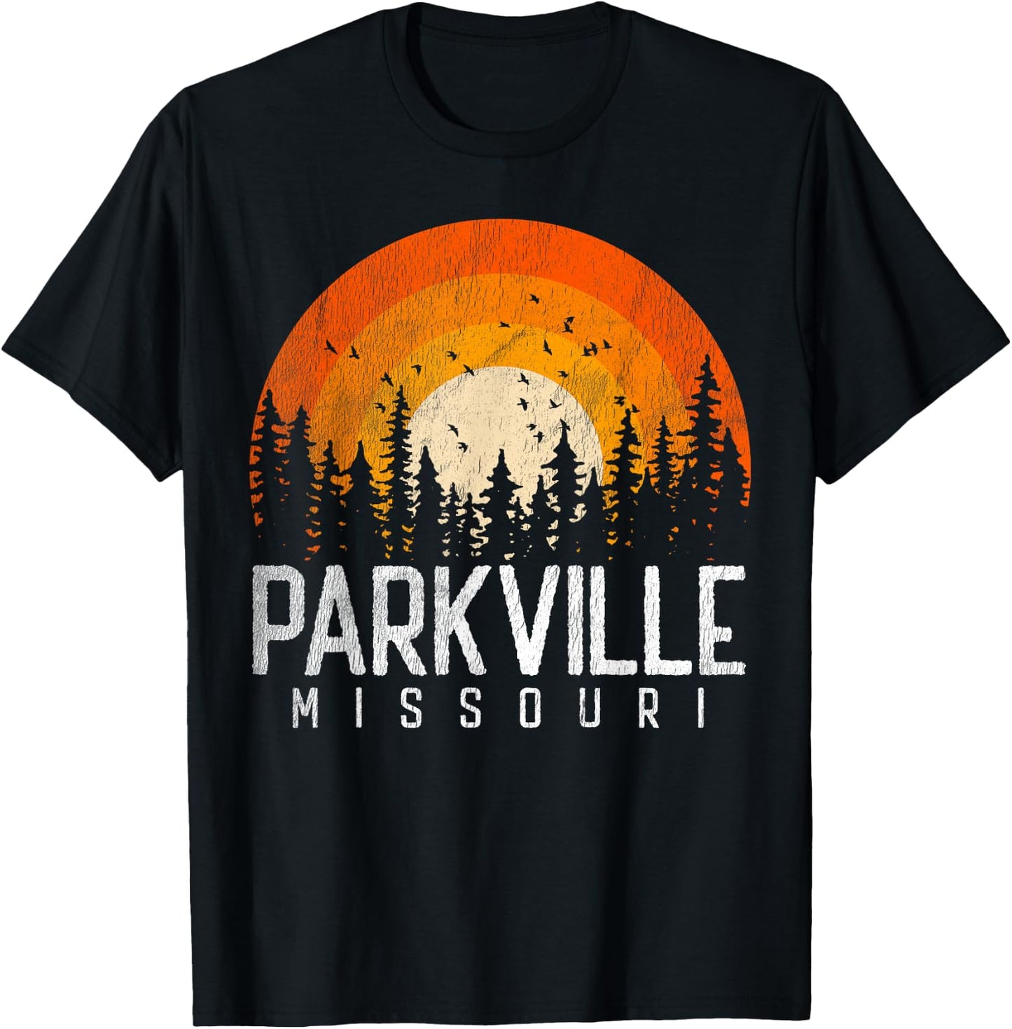 Parkville Missouri MO Shirt Retro Vintage 70s 80s 90s Gift T-Shirt - T-Shirt | Black