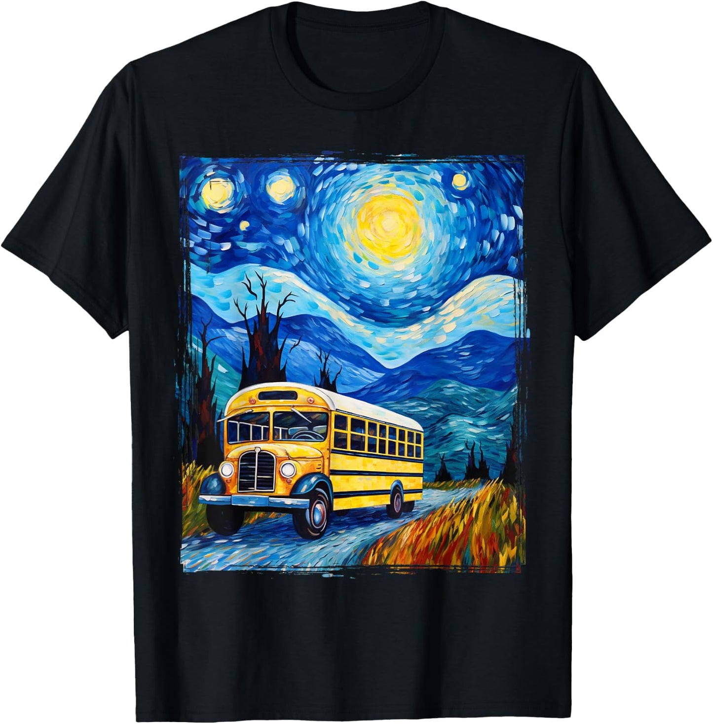 School Bus Driver Art T-Shirt - T-Shirt | Black