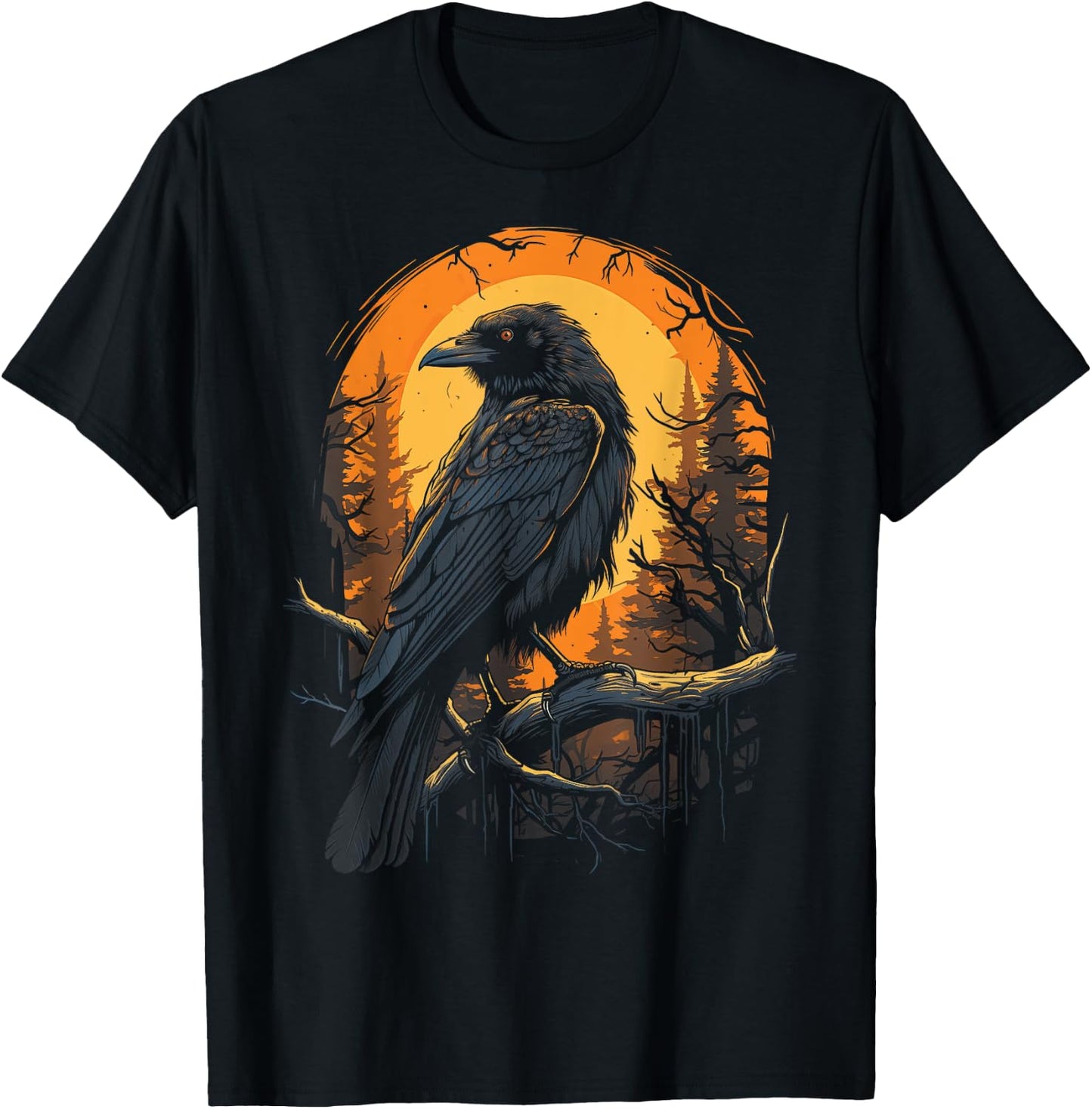 Raven Black gothic Occult Viking Witchcraft T-Shirt - T-Shirt | Black