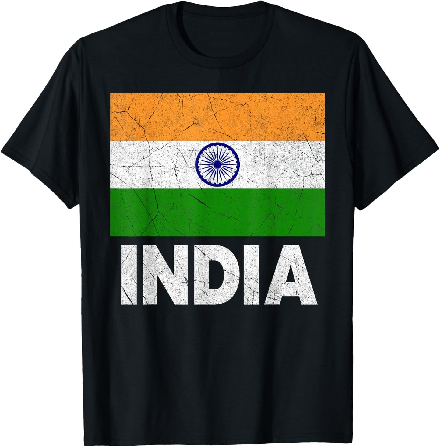 Indian Flag India Women Boys Girls Kids Birthday T-Shirt - T-Shirt | Black