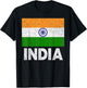 Indian Flag India Women Boys Girls Kids Birthday T-Shirt - T-Shirt | Black