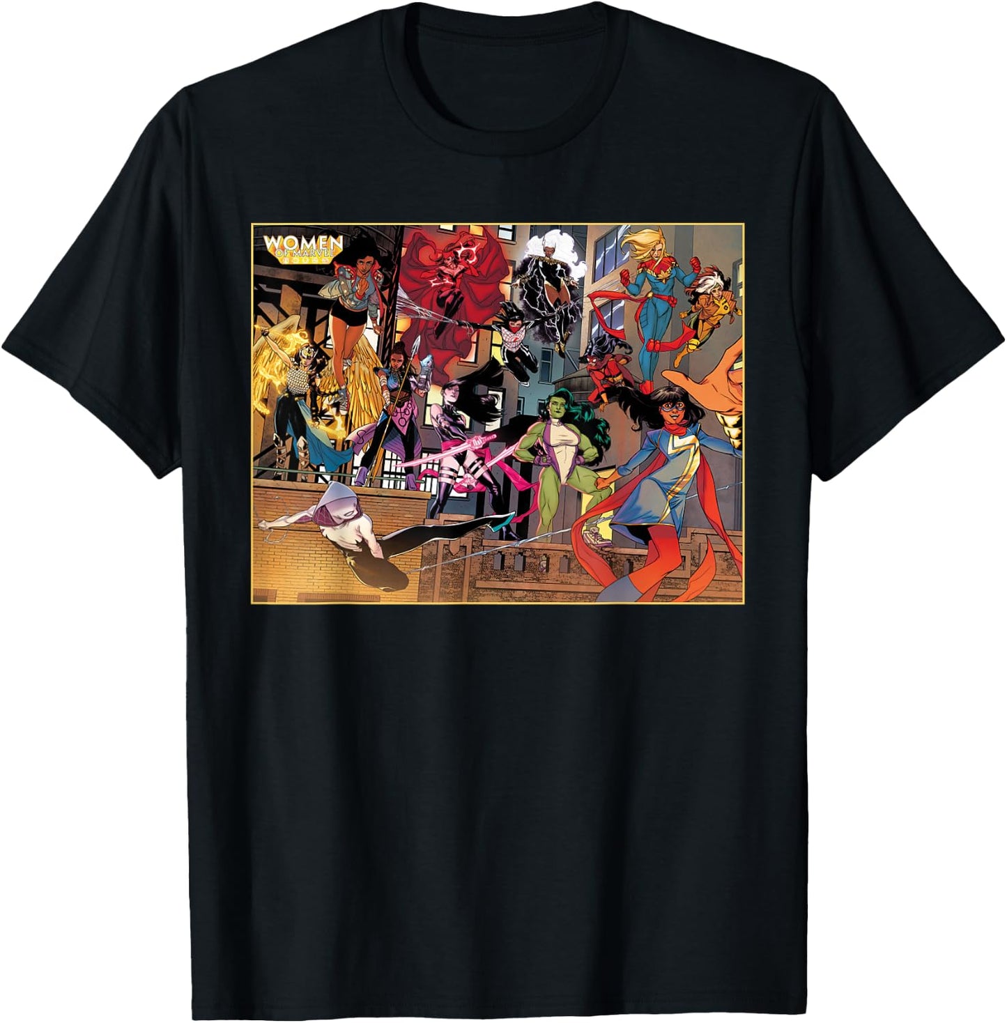 Marvel Women of Marvel Ms Marvel Ghost Spider She-Hulk T-Shirt - T-Shirt | Black
