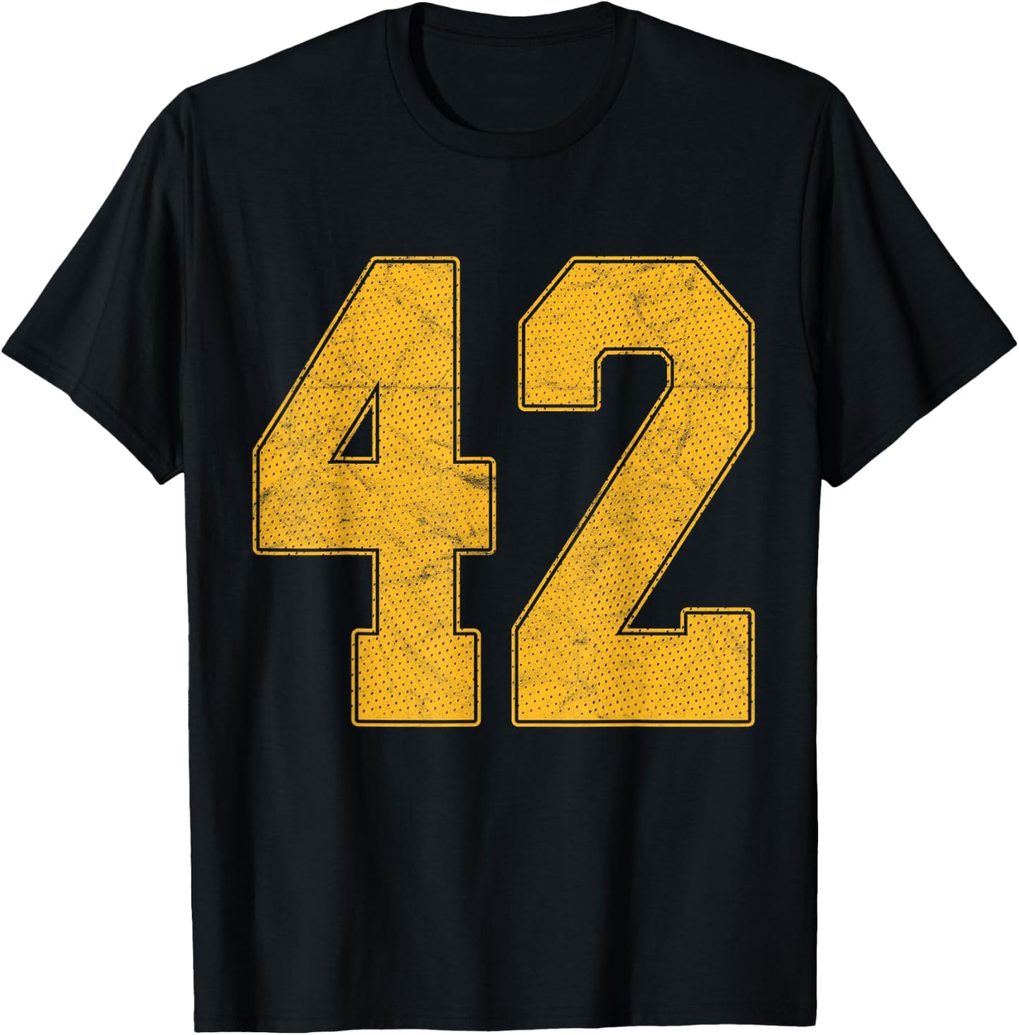 Number 42 Numbered Uniform Sports Team Jersey 42nd Birthday T-Shirt - T-Shirt | Black