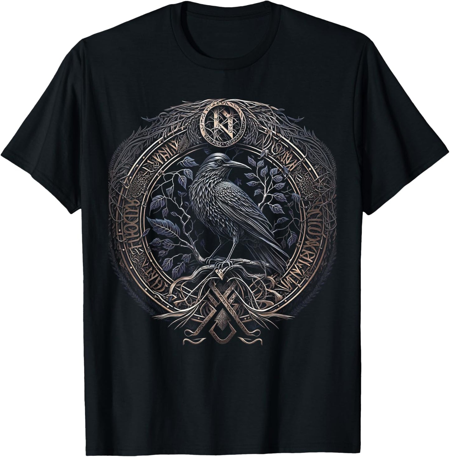 Odin's Raven Northman Valhalla Norse Mythology T-Shirt - T-Shirt | Black