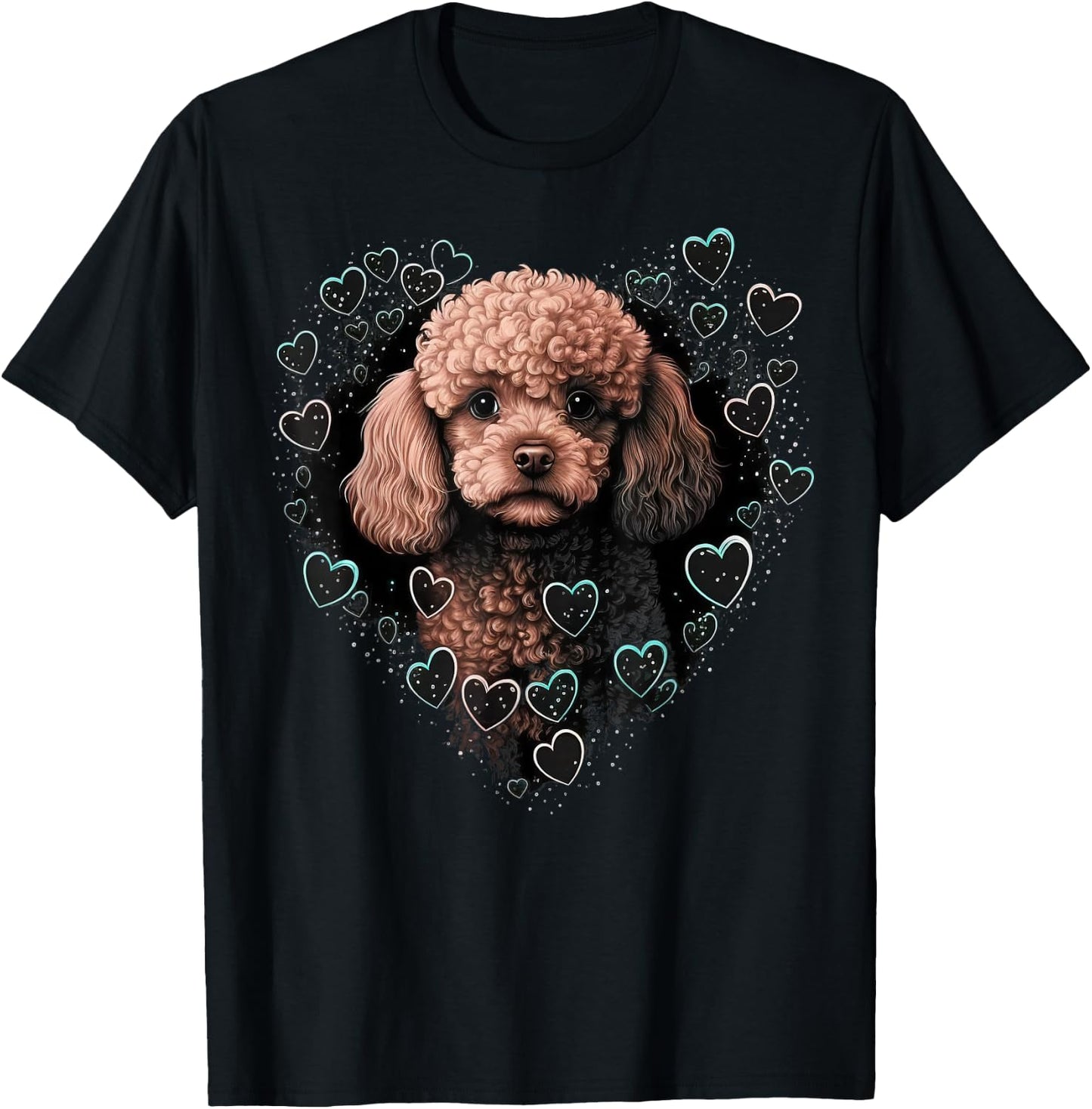 Toy Poodle Love Heart for Valentines Day on Poodle Lover T-Shirt - T-Shirt | Black