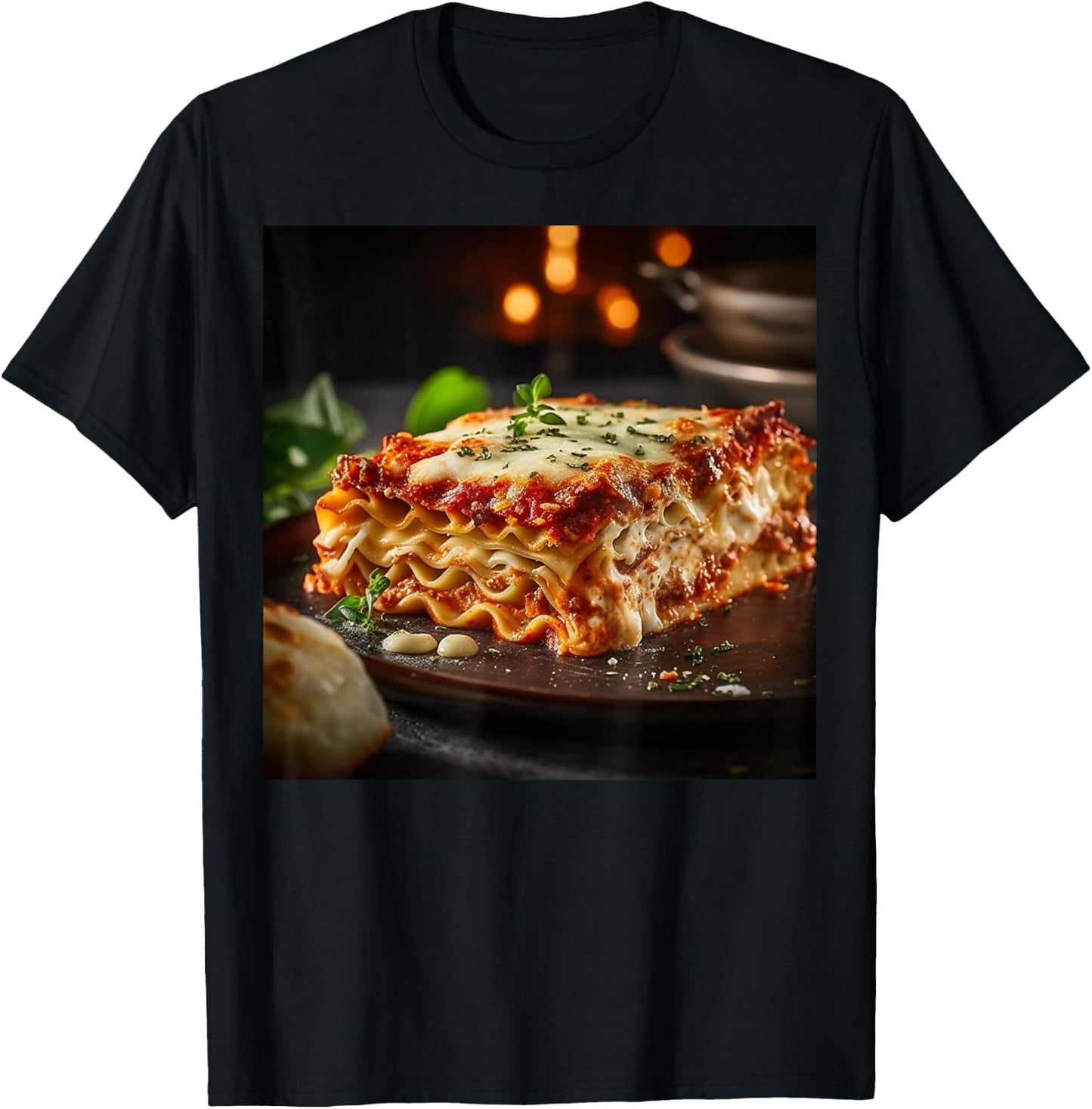 Epic Lasagna Slice Graphic For Italian Food Fans T-Shirt - T-Shirt | Black