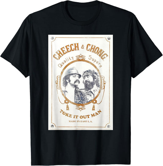 Cheech & Chong Toke It Out Man Quality Supers Distressed T-Shirt - T-Shirt | Black