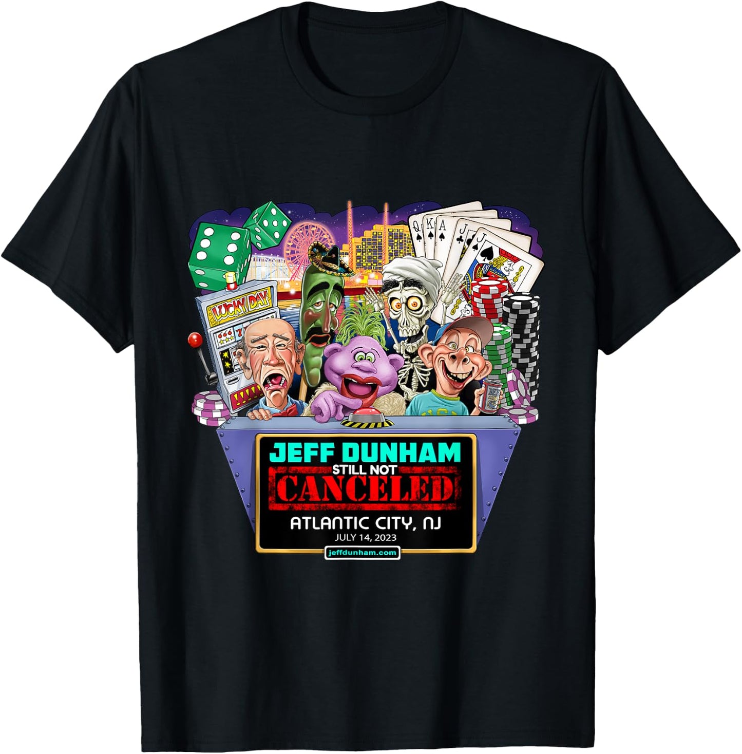 Jeff Dunham Atlantic City, NJ (2023) T-Shirt - T-Shirt | Black