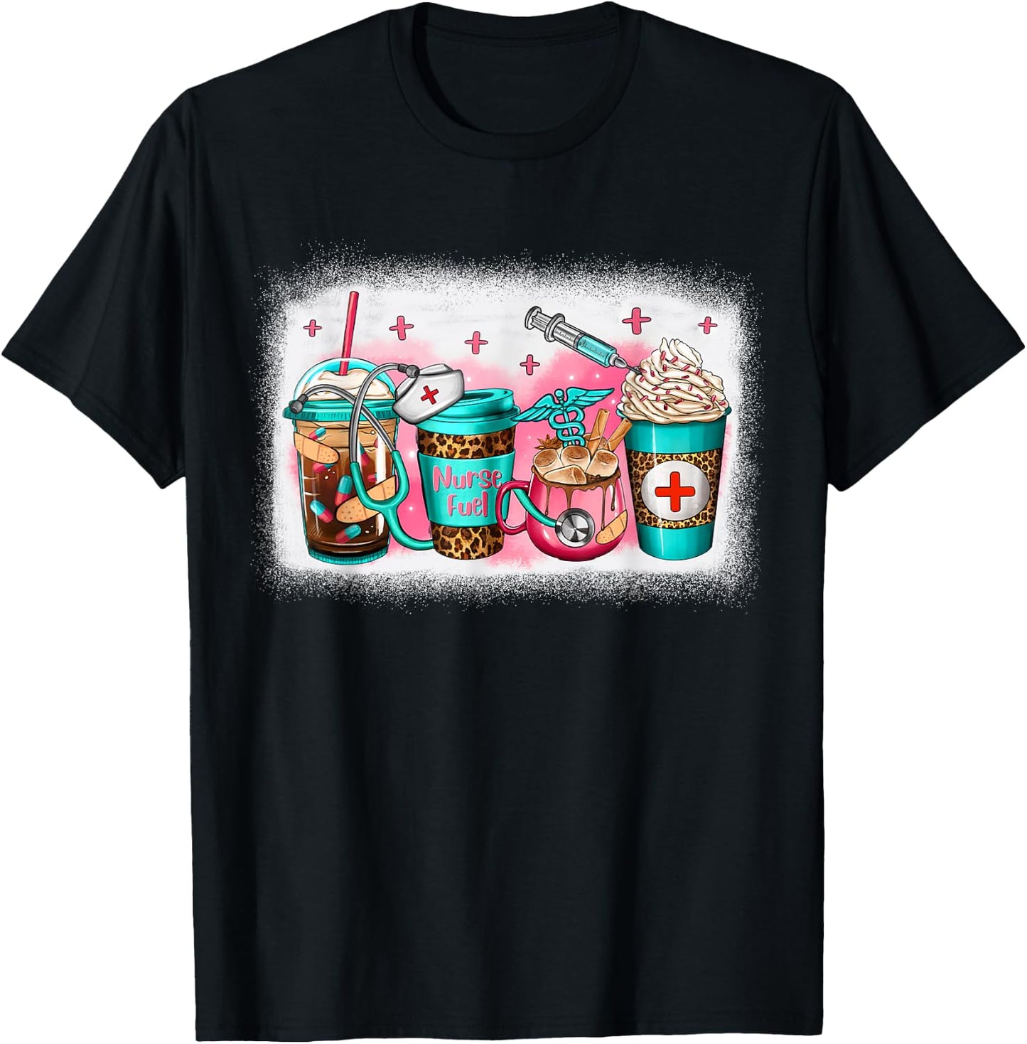 Women Nurse Fuel Coffee Cups, Funny Nurse Life RN Nursing T-Shirt - T-Shirt | Black