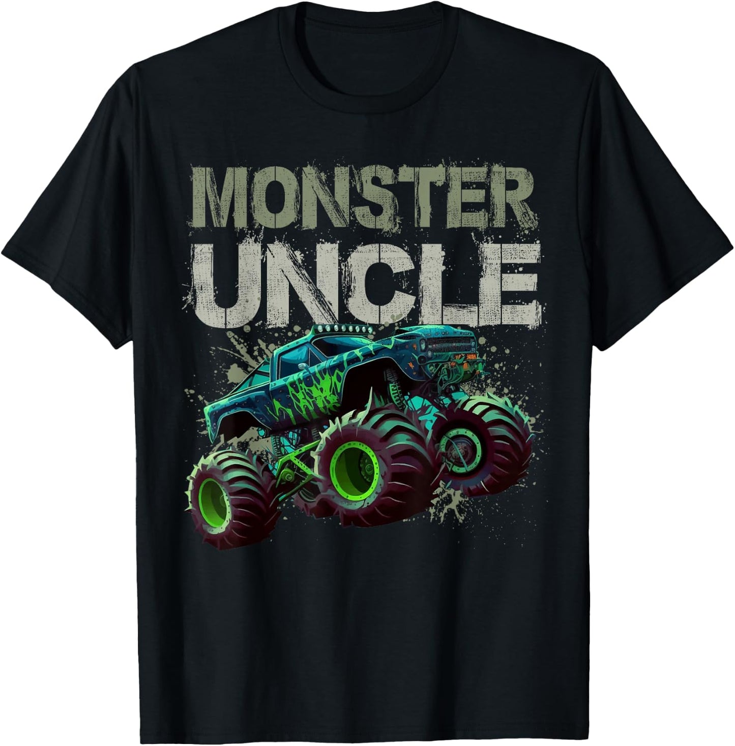 Monster Truck Uncle Family Matching Monster Truck Lovers T-Shirt - T-Shirt | Black