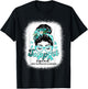 Support Squad Messy Bun Women Addiction Recovery Awareness T-Shirt - T-Shirt | Black