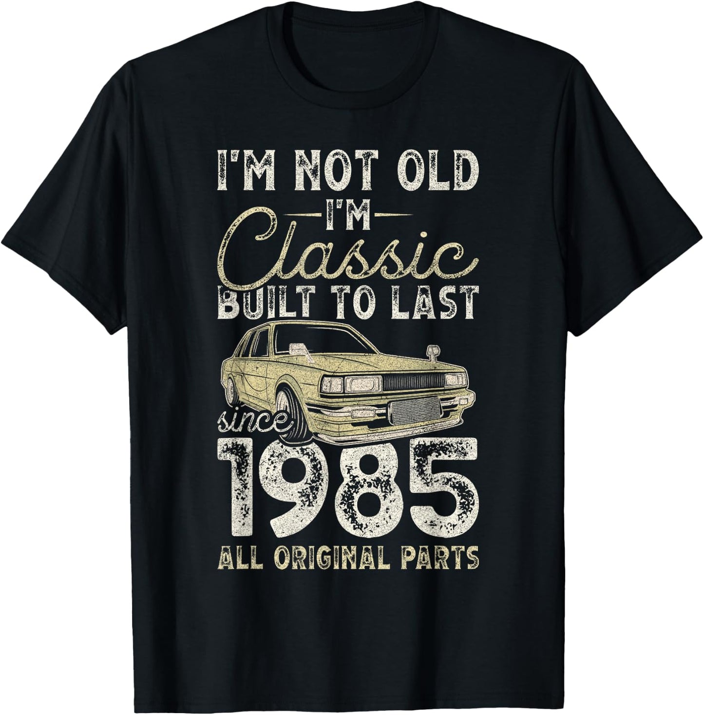 40th Birthday, Since 1985, Classic Car, 40 Years Old T-Shirt - T-Shirt | Black