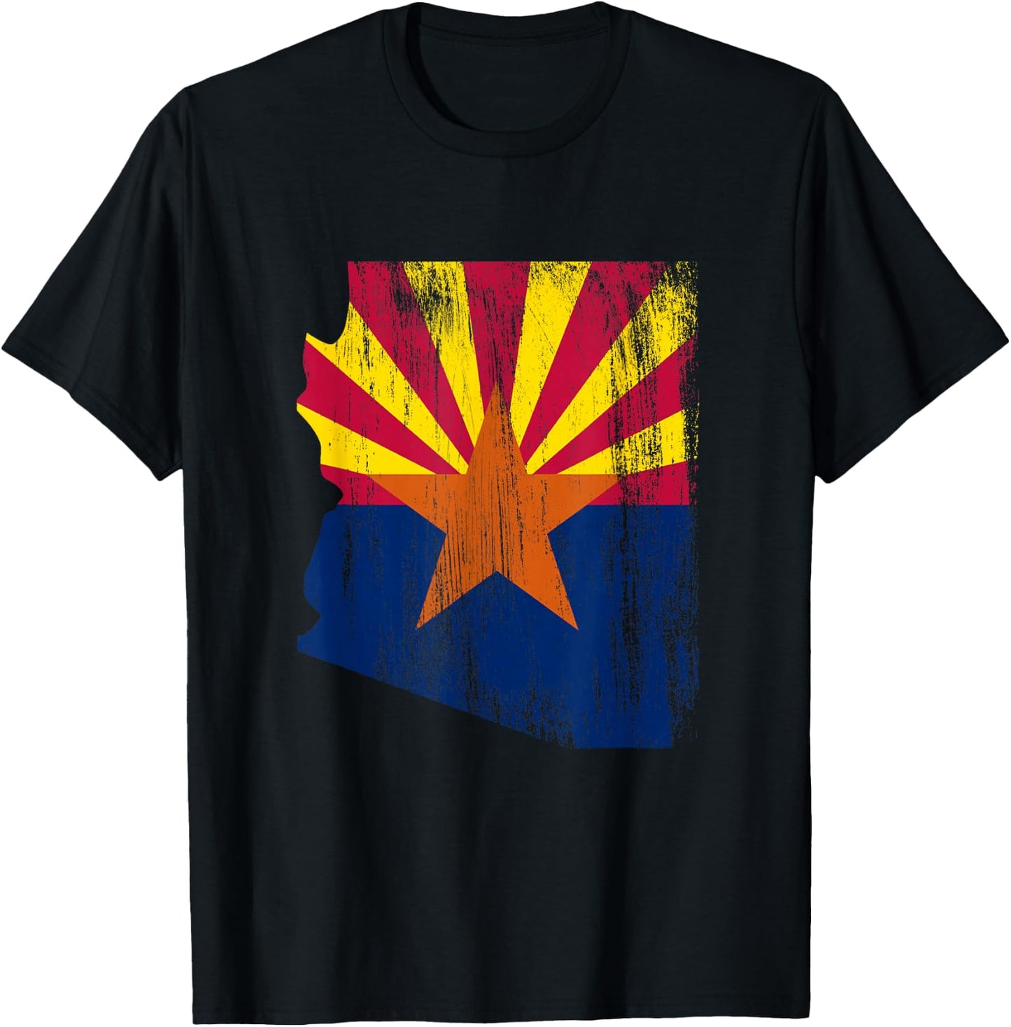 Arizona Vintage State Map Flag Pride T-Shirt - T-Shirt | Black