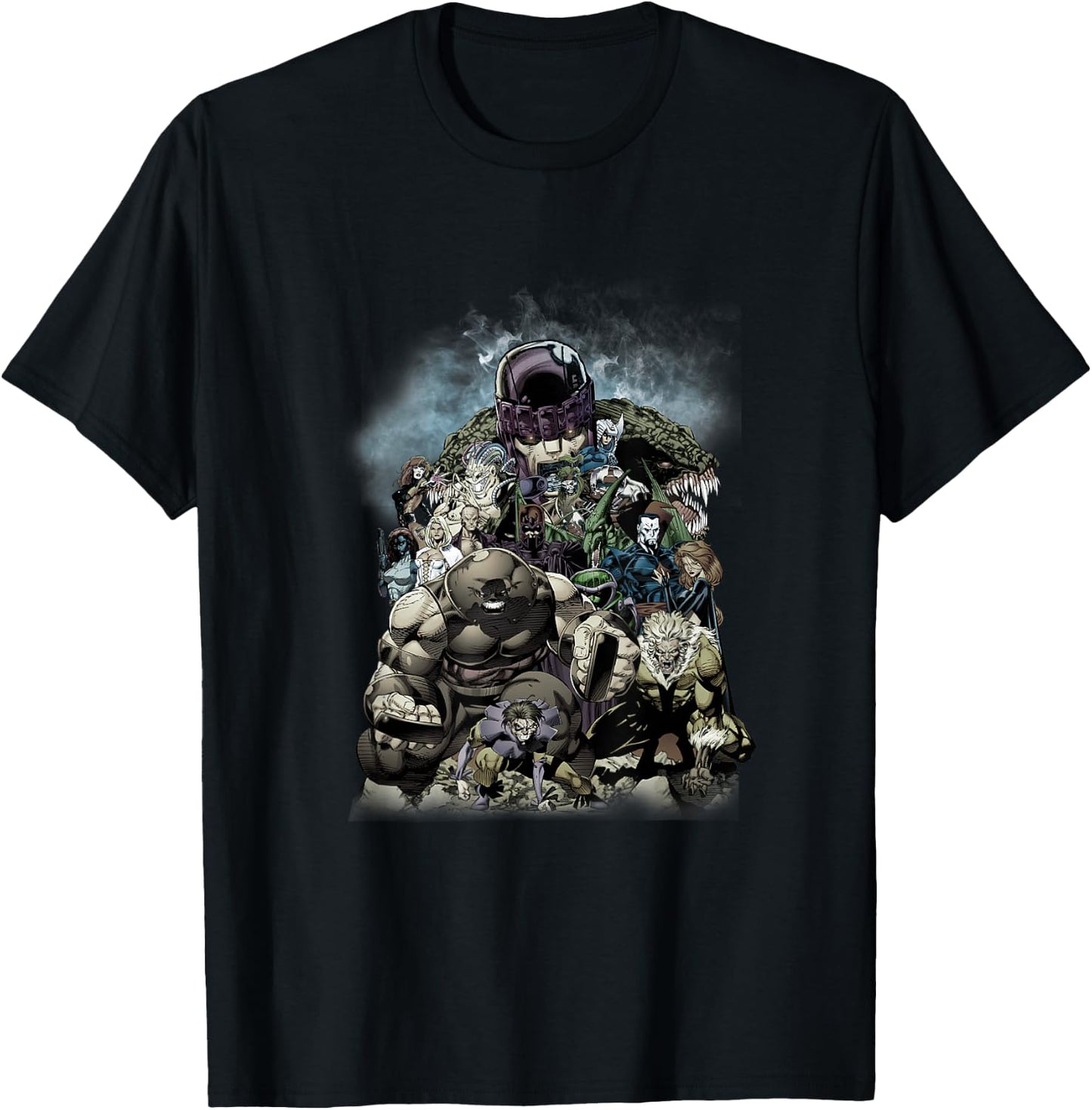 Marvel X-Men Rogues Gallery Iconic Villains Retro Group Shot T-Shirt - T-Shirt | Black
