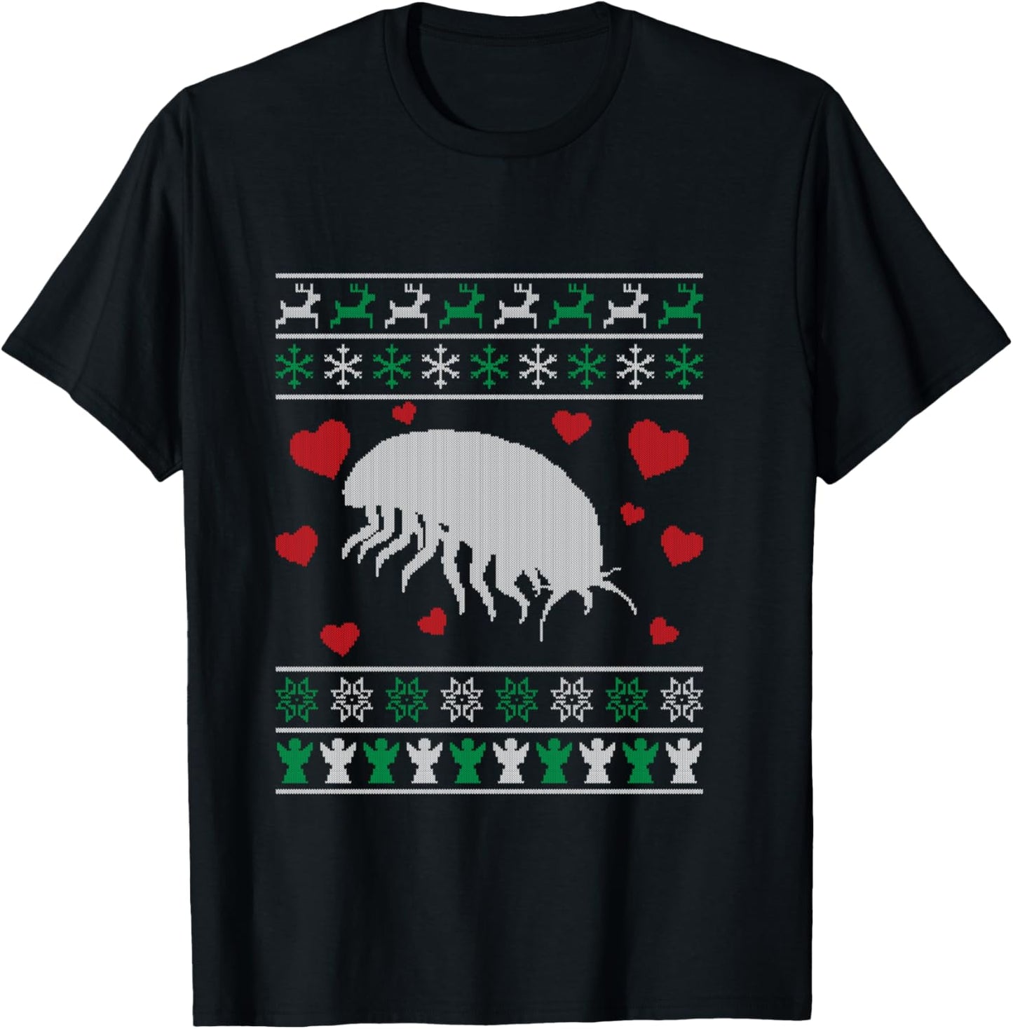 Christmas Isopod Ugly Sweater Winter Rollie Pollie T-Shirt - T-Shirt | Black