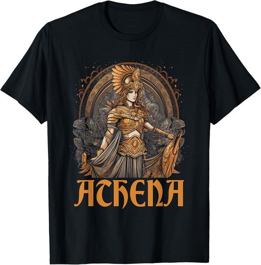 Greek Gods Greek Mythology Ancient Legends Apparel Athena, Goddess of Wisdom and War Classical T-Shirt - T-Shirt | Black