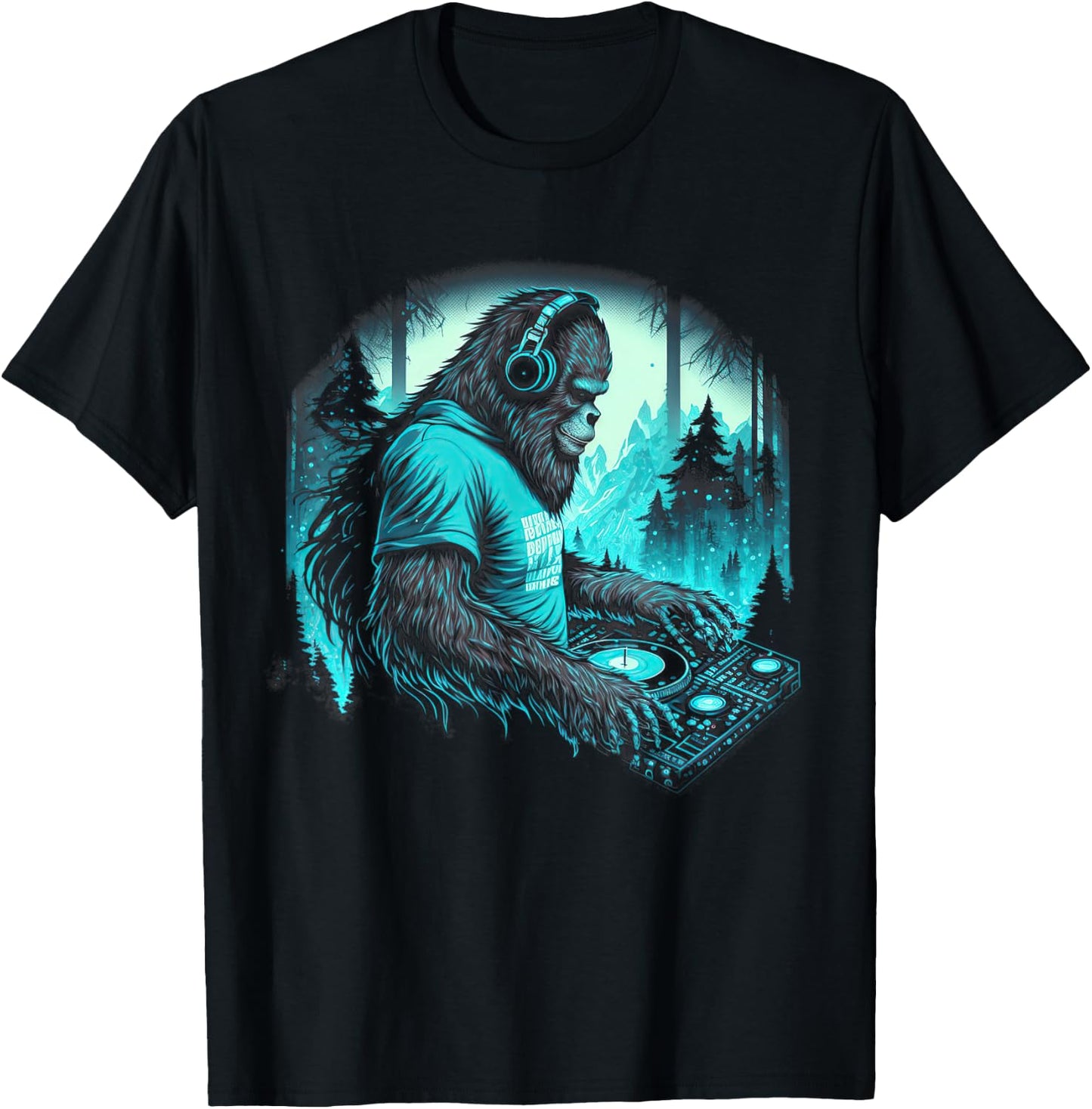 DJ Bigfoot Headphone EDM Music T-Shirt - T-Shirt | Black