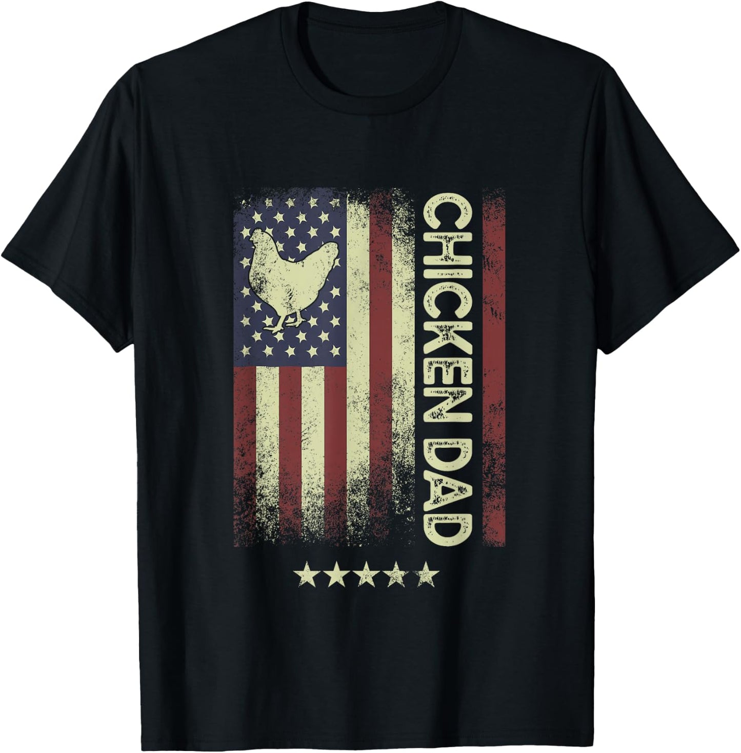 USA American Flag - Chicken Dad T-Shirt - T-Shirt | Black