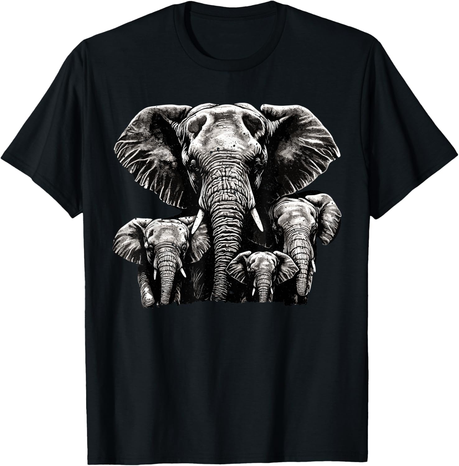 Elephant Dad Grahpic - Family Elephant Men T-Shirt - T-Shirt | Black