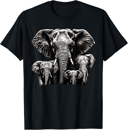 Elephant Dad Grahpic - Family Elephant Men T-Shirt - T-Shirt | Black