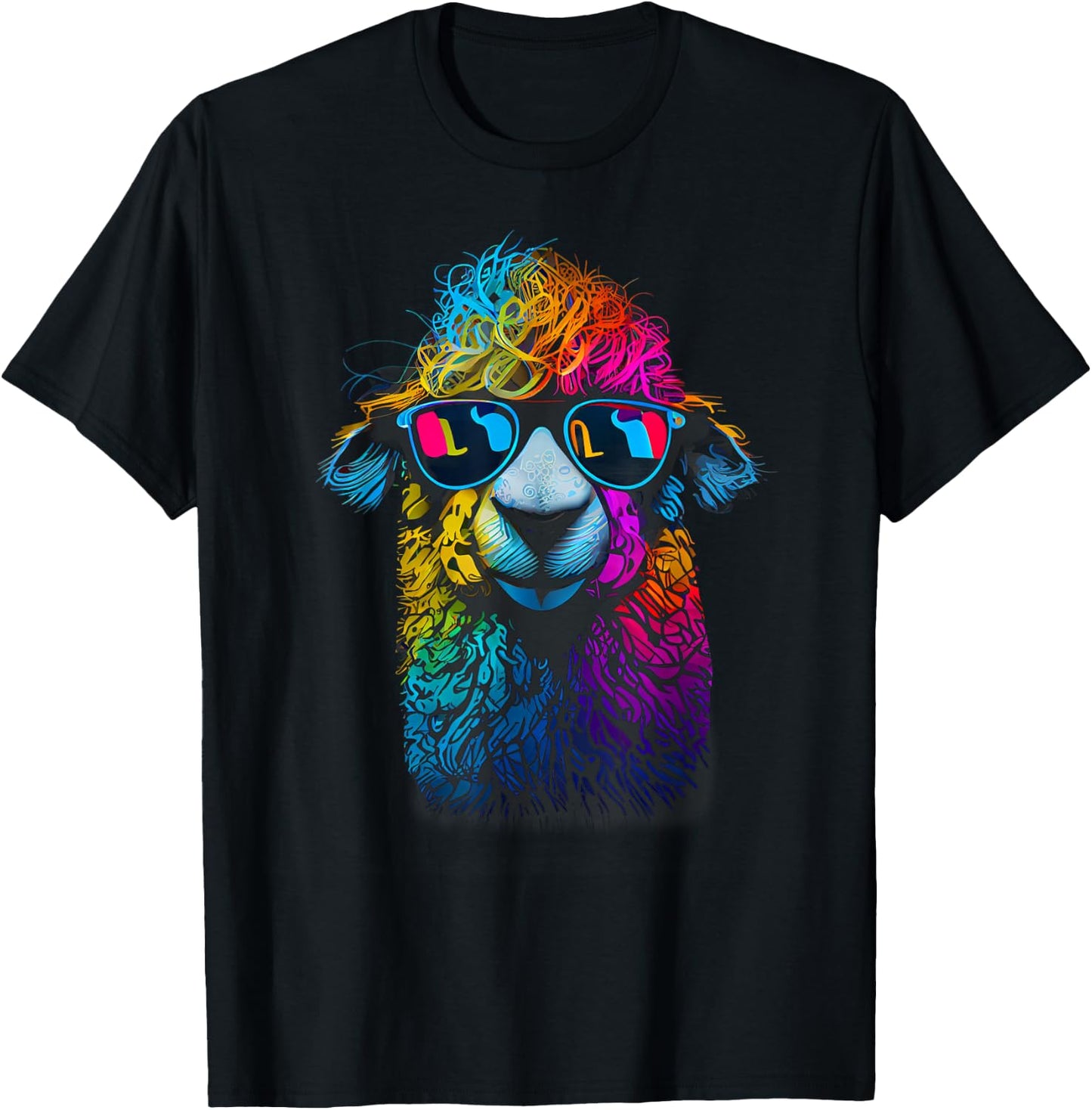 Lama Colorful Cool Alpaca Alpacalover T-Shirt - T-Shirt | Black