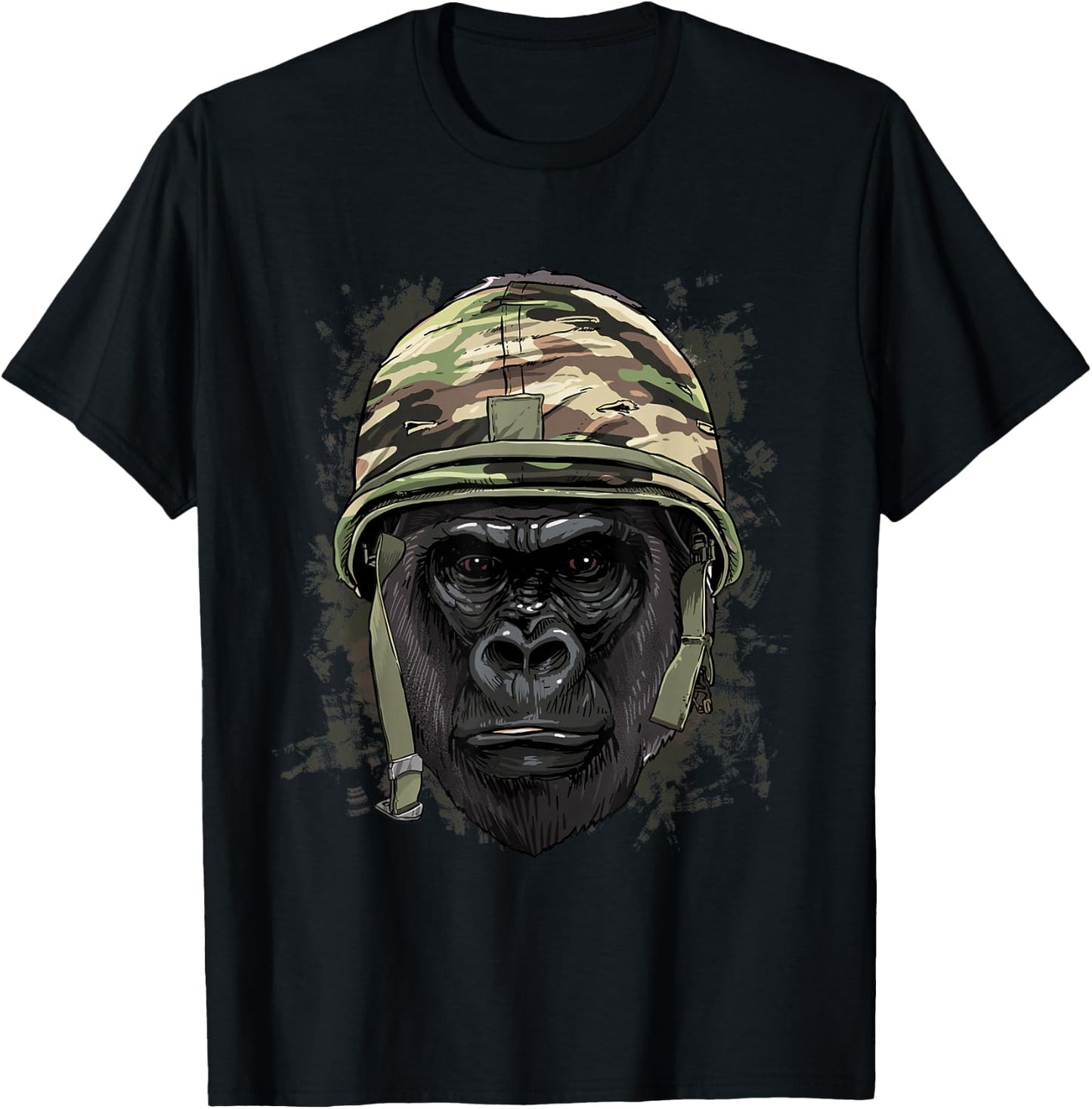 Gorilla Soldier Veteran Army Gorilla Primate Animal Lover T-Shirt - T-Shirt | Black