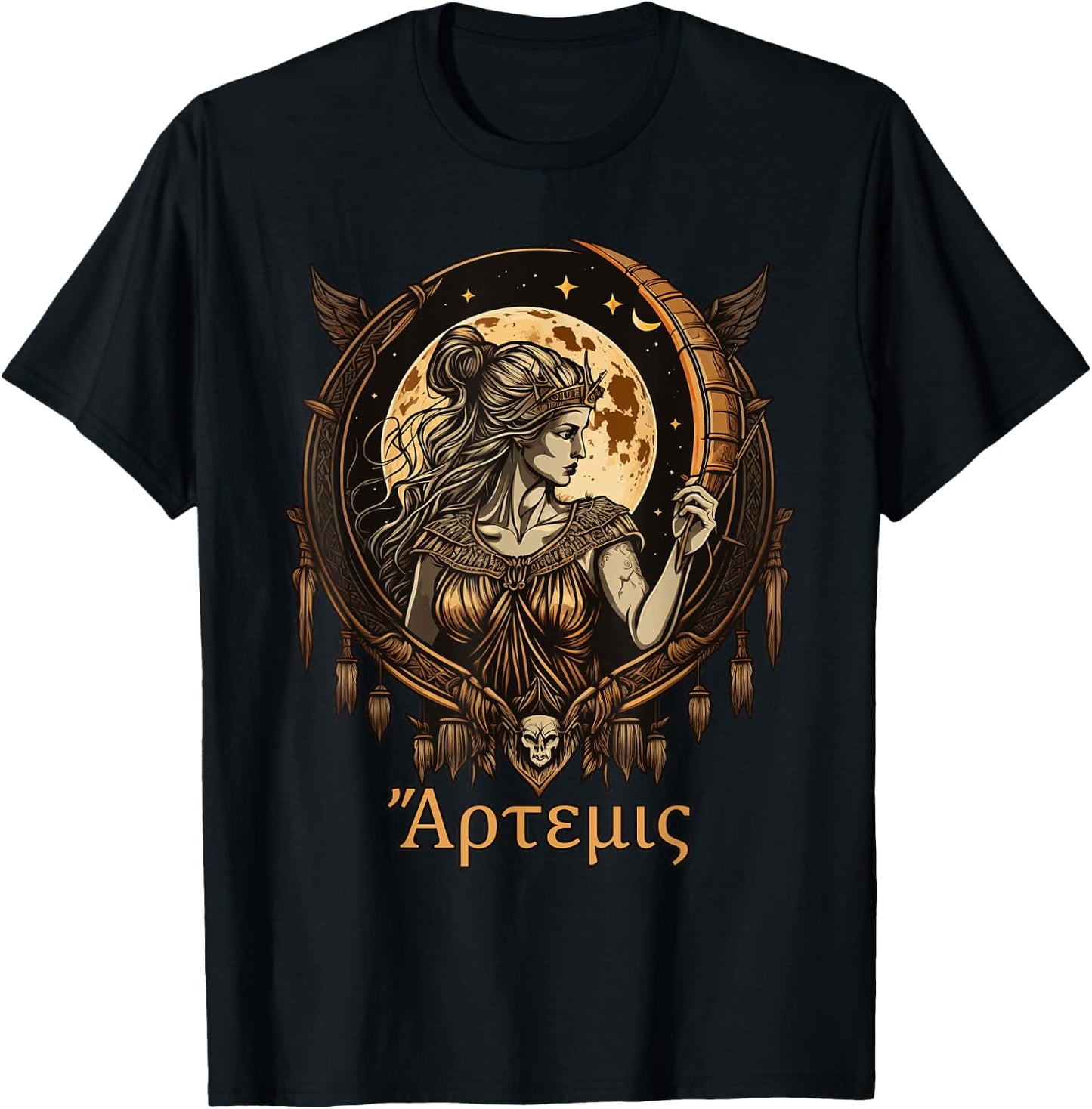 Greek Goddess Artemis Olympian Hero Ancient Greece T-Shirt - T-Shirt | Black