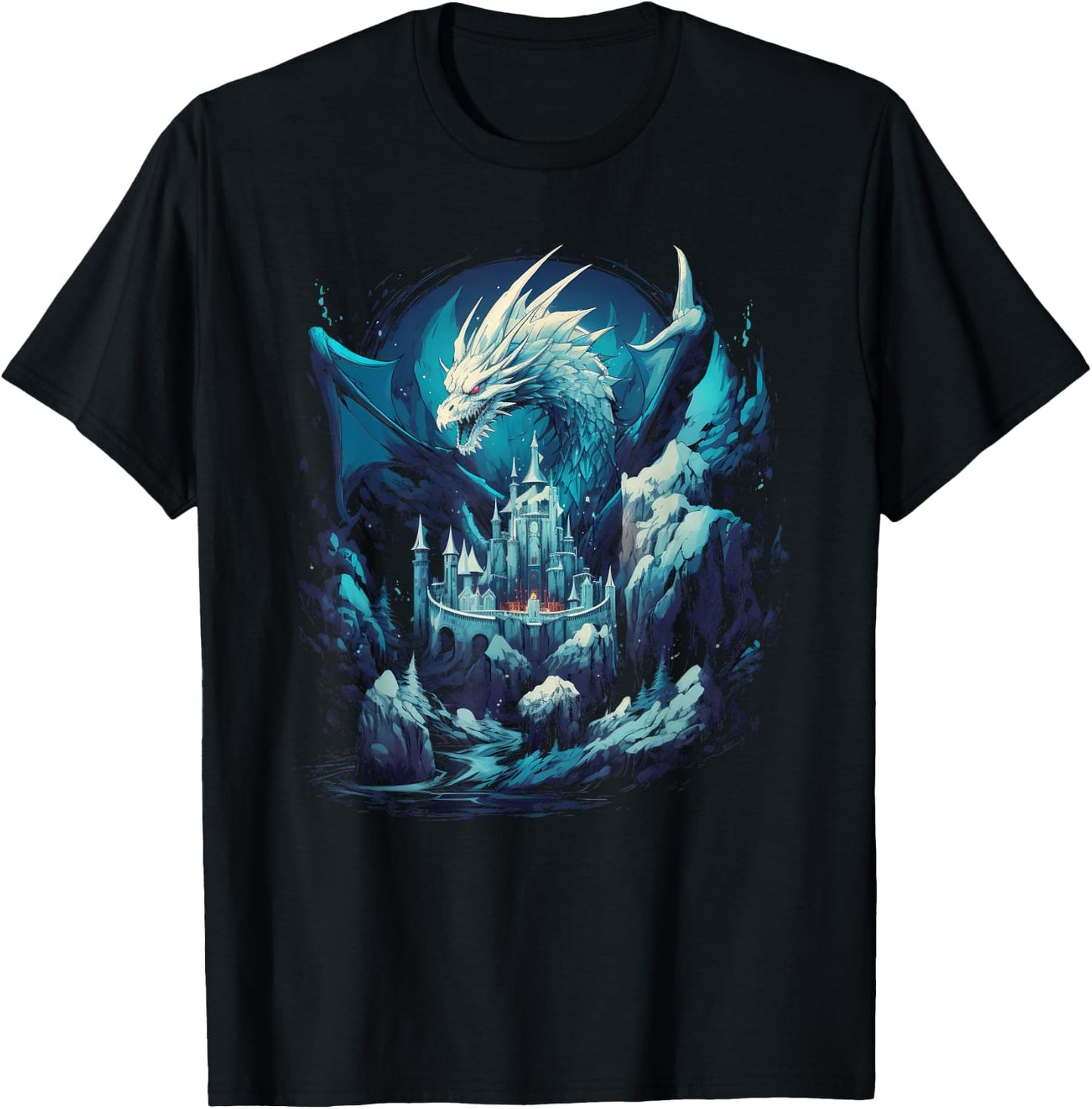 Ice Dragon Artwork T-Shirt - T-Shirt | Black