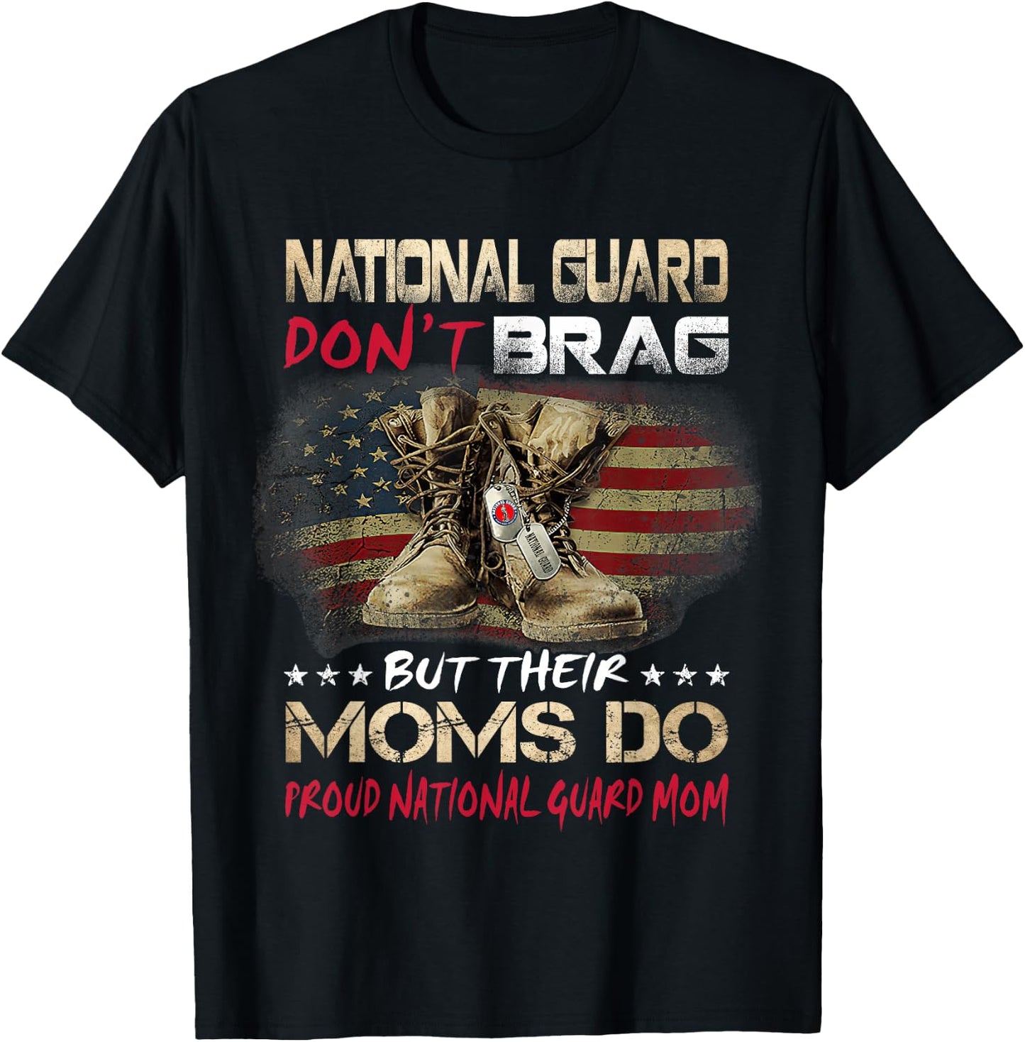 Proud National Guard Mom National Guard Graduation Mom T-Shirt - T-Shirt | Black