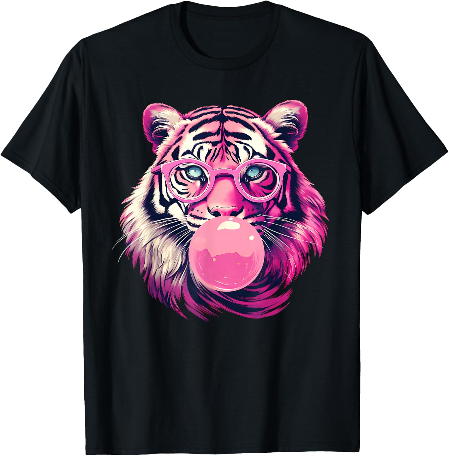 Women's Tiger Tiger Face Wild Animal Cute Tiger T-Shirt - T-Shirt | Black