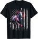 Patriotic Horse American Flag Horseback Riding Western Farm T-Shirt - T-Shirt | Black