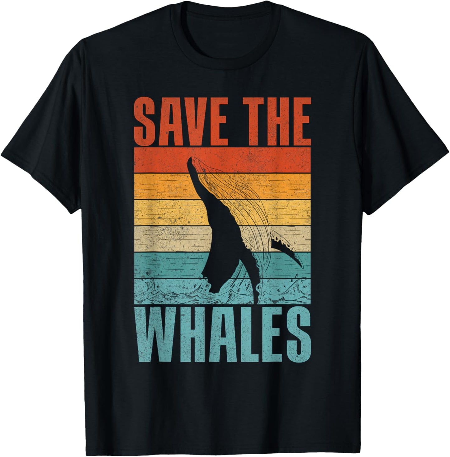 Save the Whales Lover Marine Scientist Environmentalist T-Shirt - T-Shirt | Black