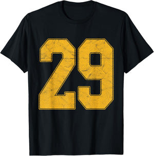 Number 29 Numbered Uniform Sports Team Jersey 29th Birthday T-Shirt - T-Shirt | Black